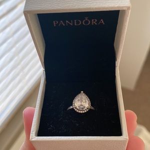 Pandora Teardrop Halo Ring